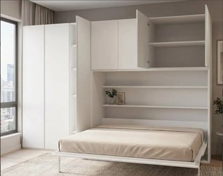 Dormitorio de matrimonio con cama abatible Ascend