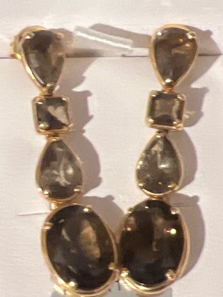 Pendientes Ruescas y Cia Oro y Piedras Marrones