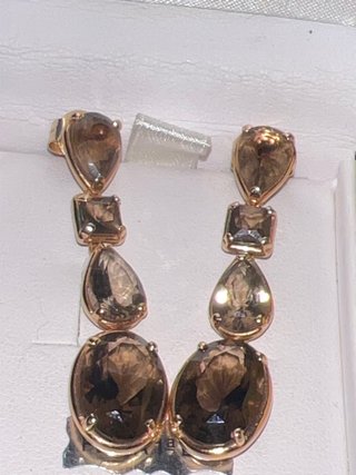 Pendientes Ruescas y Cia Oro y Piedras Marrones