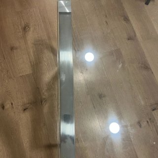 Mesa de centro cristal y metal