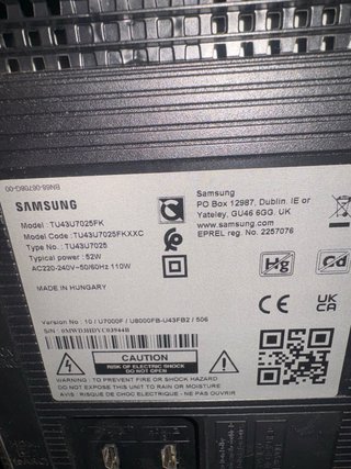 Samsung 43 4K UHD TV