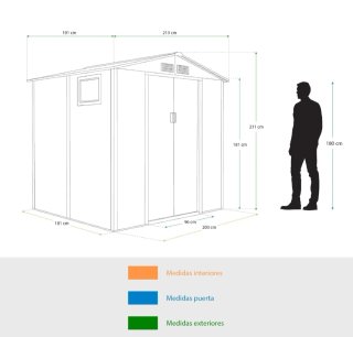 Gardiun - Caseta de jardín de Metal Surrey 4,07 m2