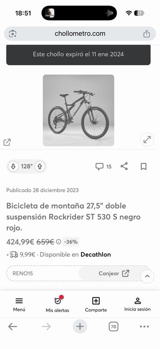 Bicicleta Rockrider Montaña Negra Roja