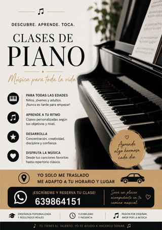 Clases piano a domicilio