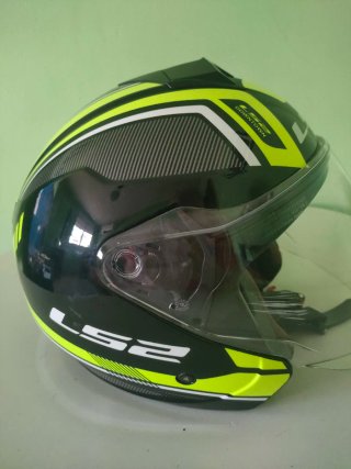 Casco Moto LS2 Downtown Negro/Amarillo