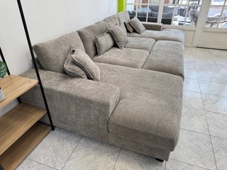 Sofá chaise longue XL con puff Nuevo