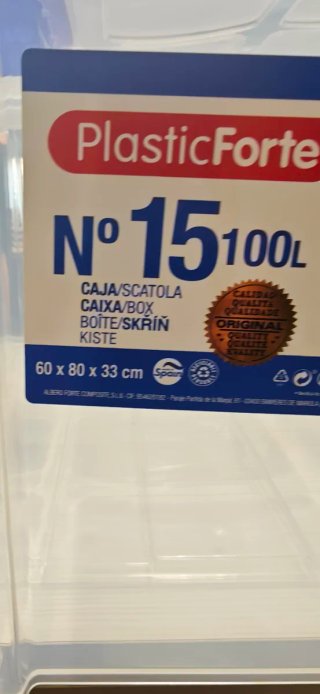 Caja de plástico transparente con tapa 60x80x33