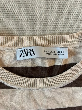 Jersey Zara Rayas Marrón y Beige