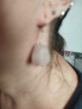 Pendientes Plata y Pedreria cuarzo Rosa