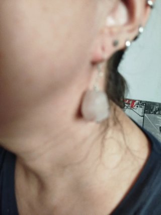 Pendientes Plata y Pedreria cuarzo Rosa