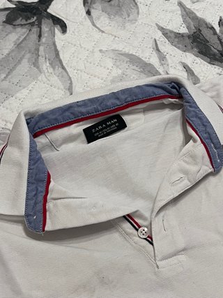 2 Polos Zara Man Azul y Blanco