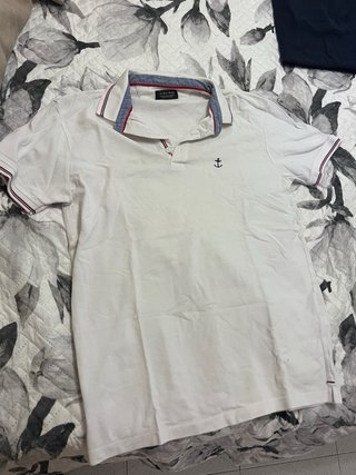 2 Polos Zara Man Azul y Blanco