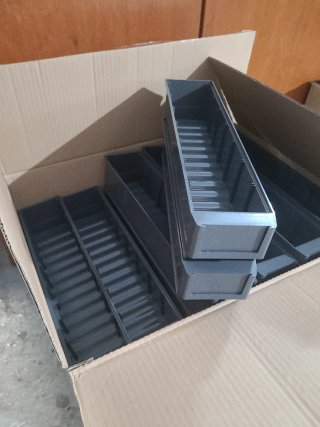 30 Gavetas Plástico Apilables Gris