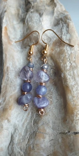 Pendientes Amatista y Angelita Naturales
