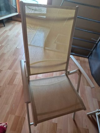 Mesa jardín + 5 sillas beige