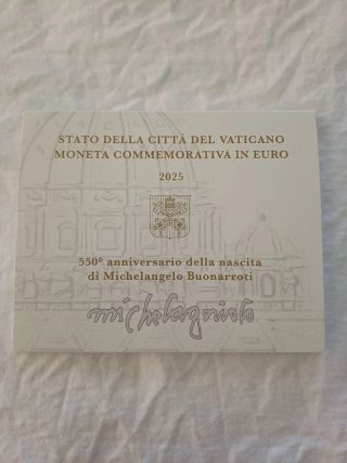 2 euros Vaticano 2025 Michelangelo Buonarroti