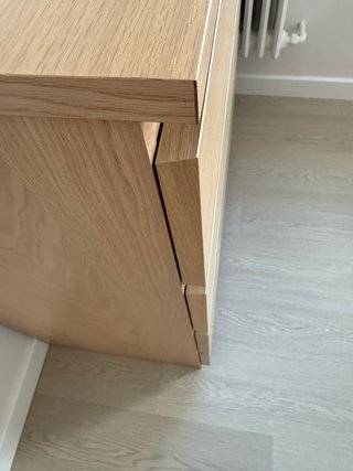 Cómoda MALM 4 cajones roble tinte blanco