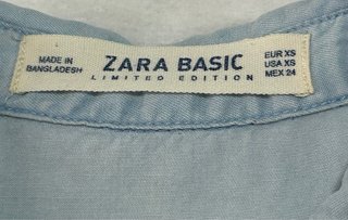 Camisa Zara Talla XS bordado en espalda