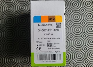 BATTERIE APPARECCHI ACUSTICI AUDIONOVA - TIPO 312