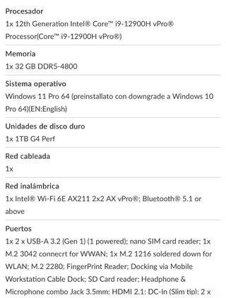 Lenovo ThinkPad P1 Portátil Gen 5
