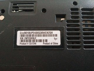 Portátil HP antiguo, falta disco duro