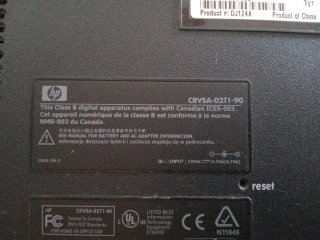 Portátil HP antiguo, falta disco duro