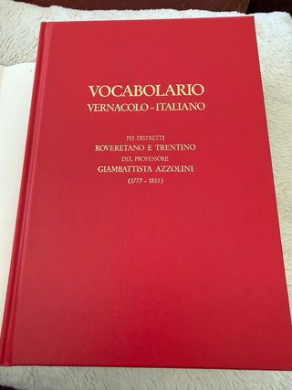 Volume "Vocabolario vernacolo-italiano