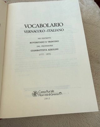 Volume "Vocabolario vernacolo-italiano
