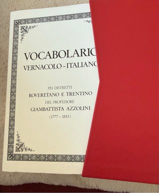 Volume "Vocabolario vernacolo-italiano