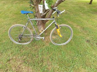Bicicleta de montaña gris