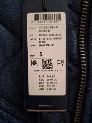 Chaqueta bomber acolchada G-Star Raw azul