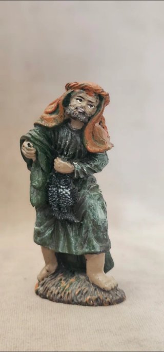 Figuras Belén pastores con pescado