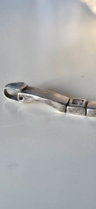 Preciosa pulsera años 80 plata mate combinada