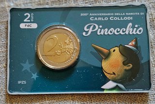 2€ commemorativi Pinocchio Carlo Collodi