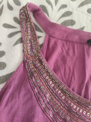 Top Massimo Dutti Morado con Pedrería