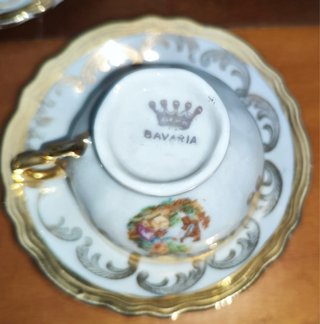 Servizio tazzine Bavaria porcellana oro