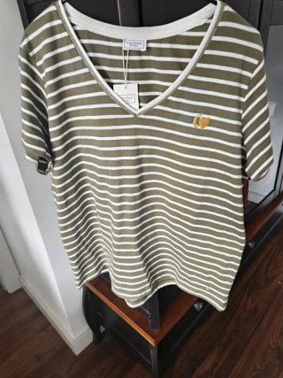 Camiseta Cest Beau La Vie rayas verde/blanco