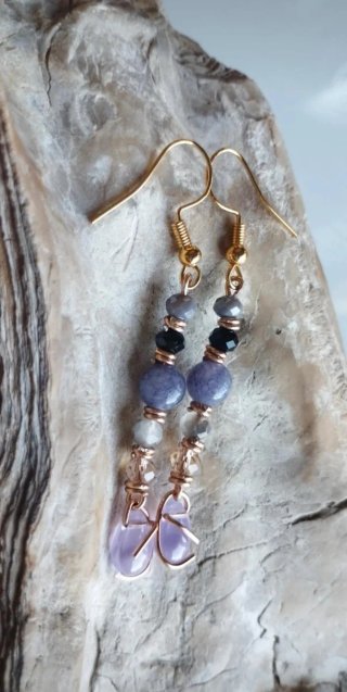 Pendientes Murano y Piedras Naturales