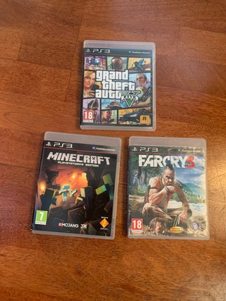 3 Juegos PS3: Minecraft, Far Cry 3, GTA V