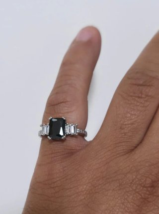 Anillo Ajustable de Plata 925 /Negro