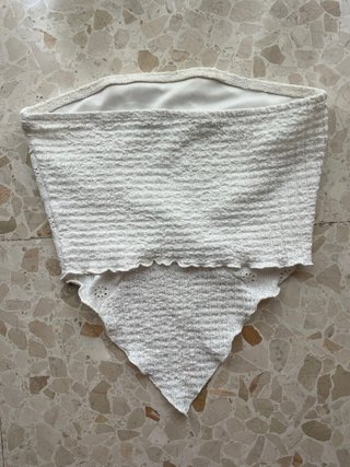 Top palabra de honor encaje blanco