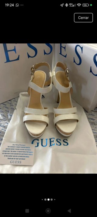Sandalias Guess Blancas Tacon Plataforma