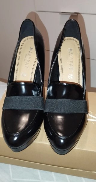 Zapatos de tacón mocasín negros