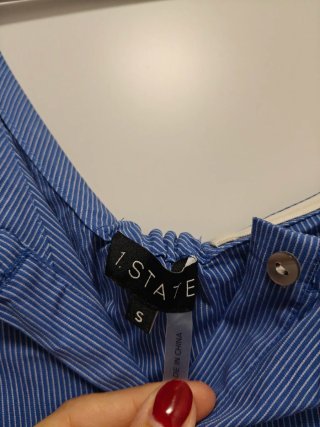 Camisa azul de rayas para mujer