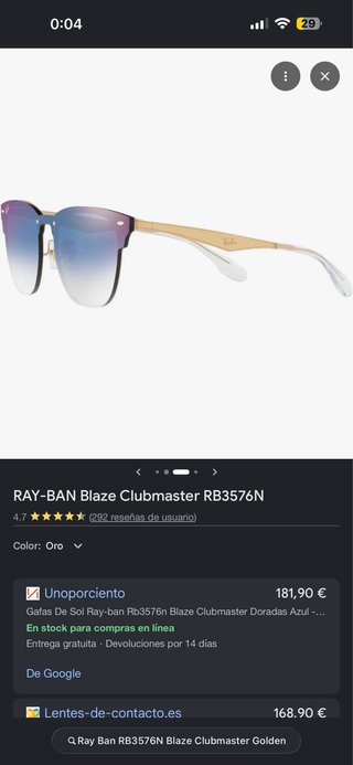 Ray-Ban Blaze Clubmaster nuevas y originales