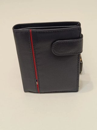 Billetera Piel Auténtica Monedero Hombre Azul