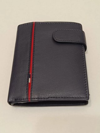Billetera Piel Auténtica Monedero Hombre Azul