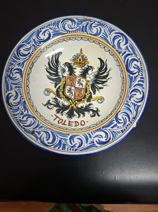 Plato Cerámica Talavera Decorativo Antiguo