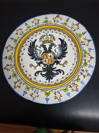 Plato Cerámica Talavera Decorativo Antiguo