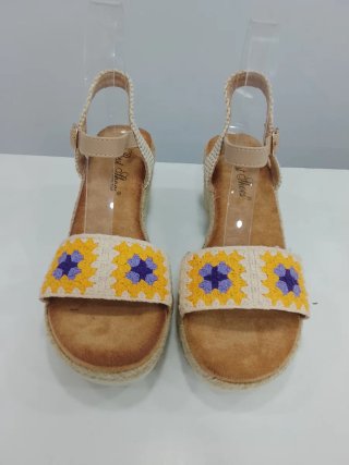 Esparteñas cuña Best Shoes beige multicolor